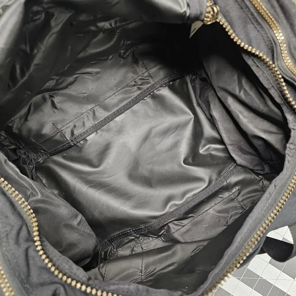 Vintage Eddie Bauer Weekender Duffle Bag Canvas Leather Trim Carry On Tote Gym